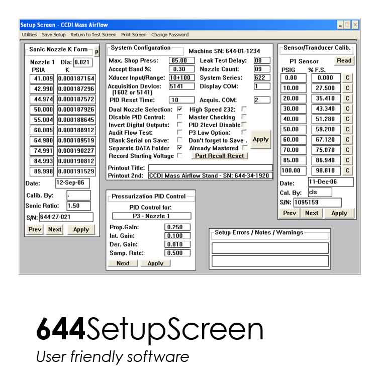 Setup Screen - User friendly software