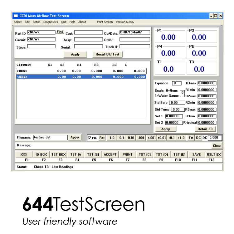 Test Screen - User friendly software